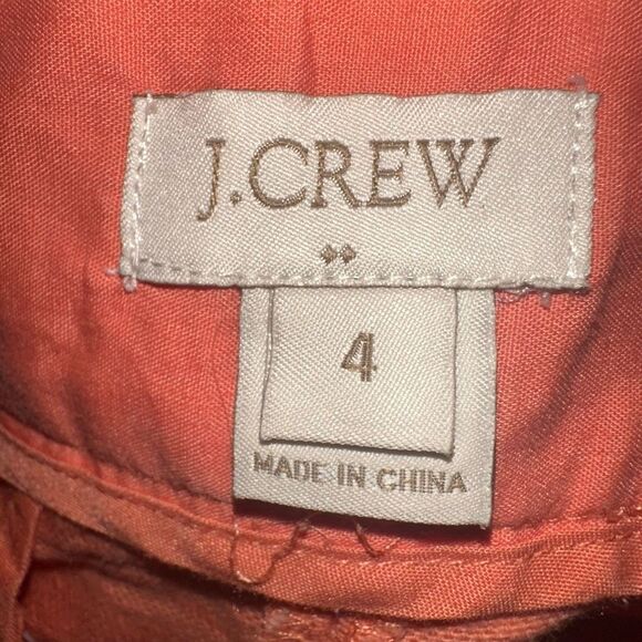 J Crew coral flat front cotton linen preppy size 4 shorts - Picture 3 of 4